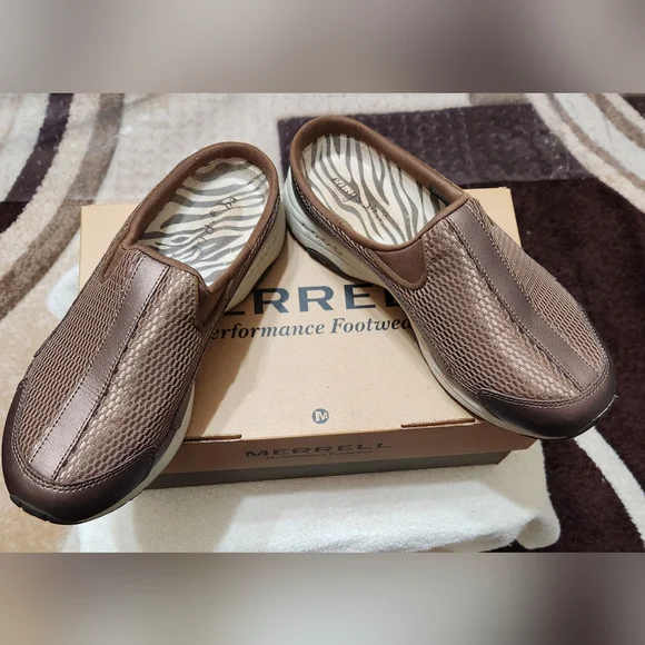 Merrell Women Chocolate Mesh Slip-Ons - Picture 2 of 4